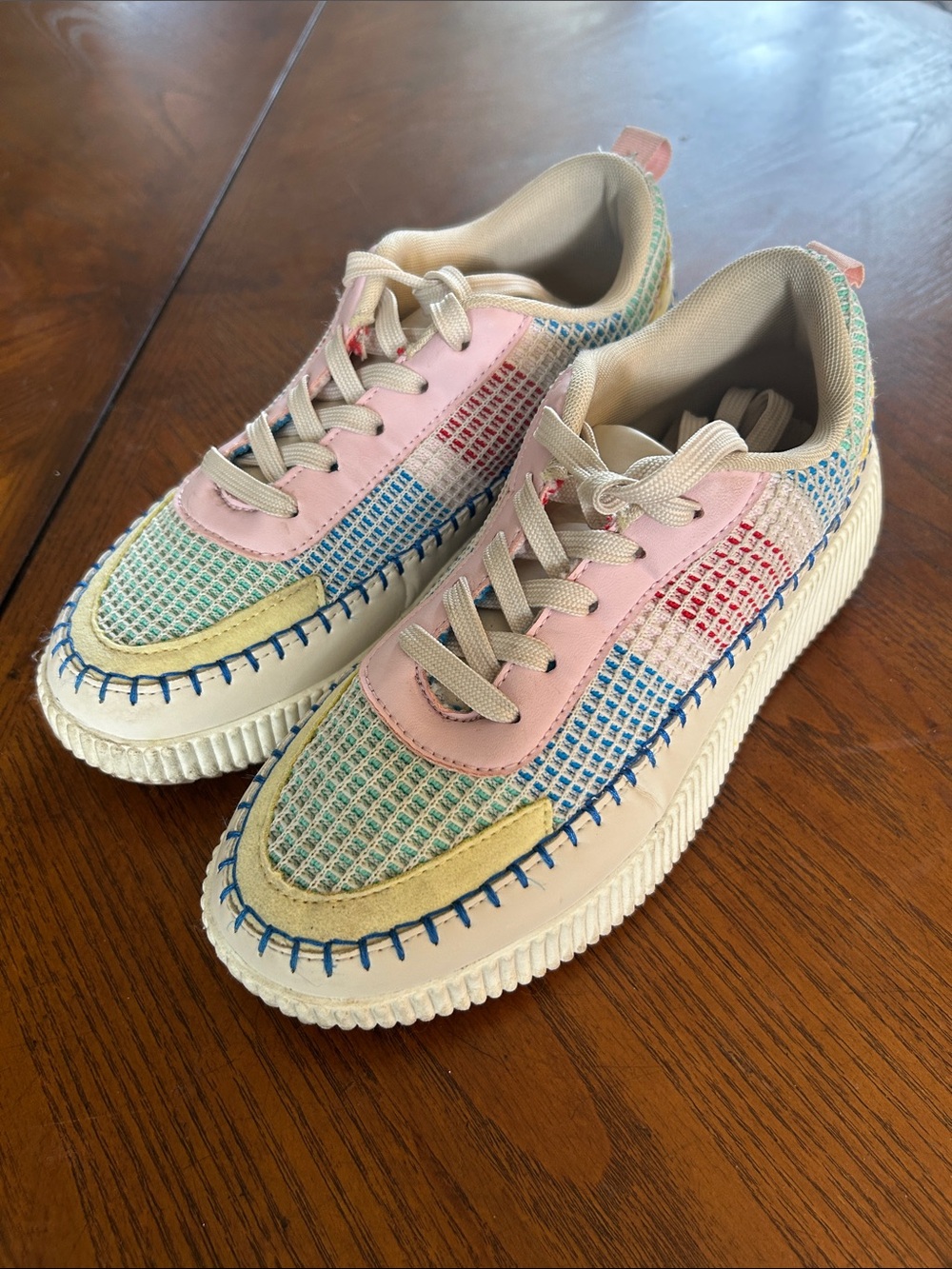 La Sheelah platform patchwork pastel sneakers 8.5